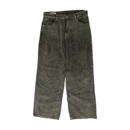 Gray Striped Regular Pants