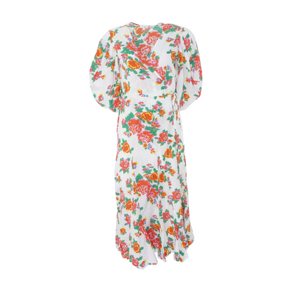 White Floral Midi Dress