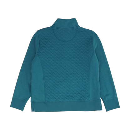 Blue Petite Solid 1/4 Zip Pullover