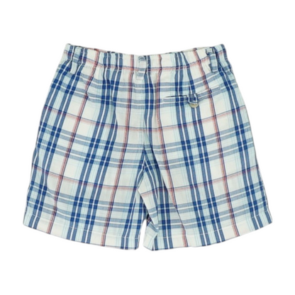 White Plaid Chino Shorts