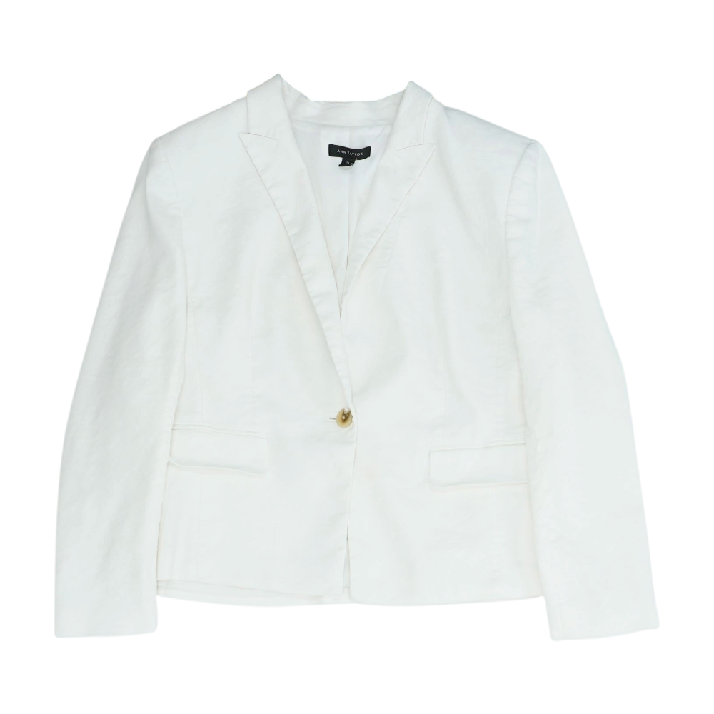 White Solid Blazer