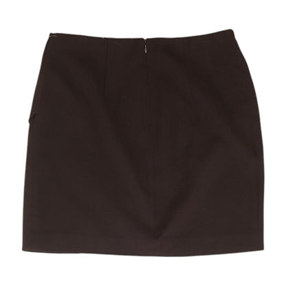 Burgundy Solid Midi Skirt