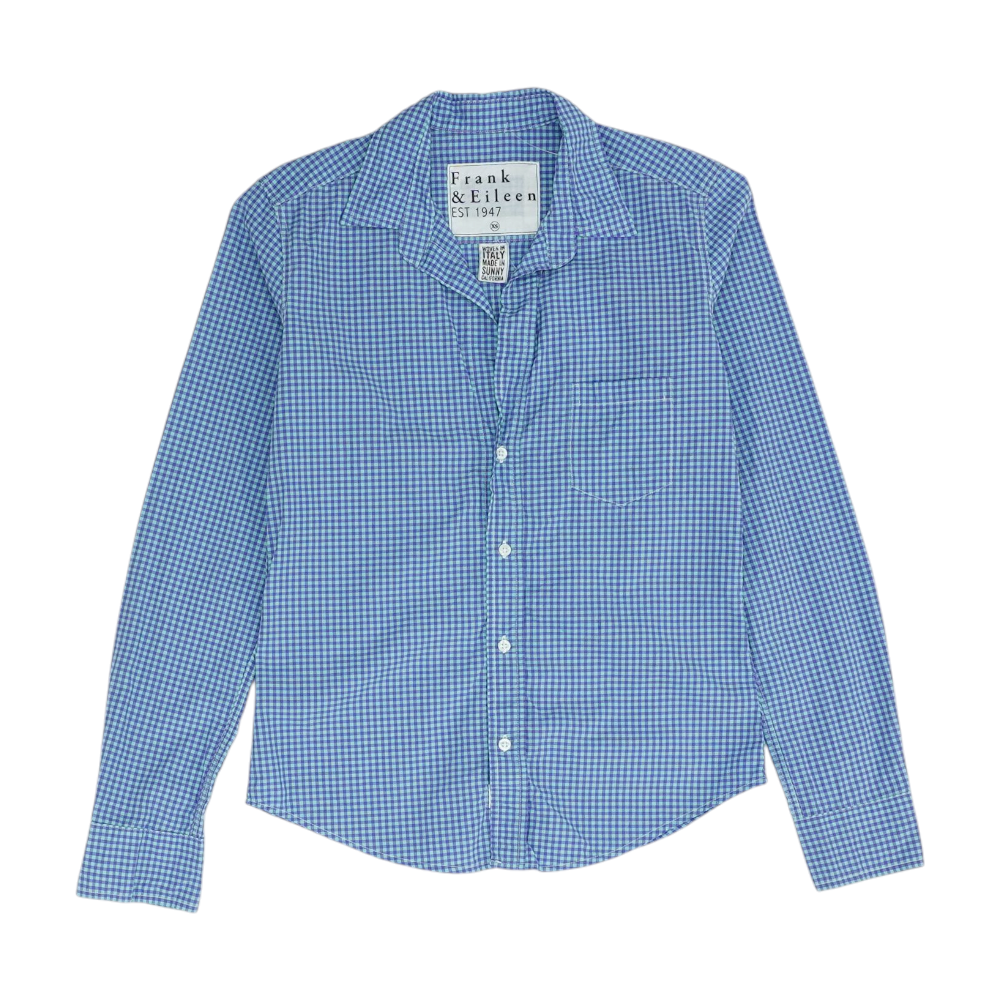 Blue Check Button Down
