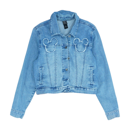 Blue Solid Denim Jacket