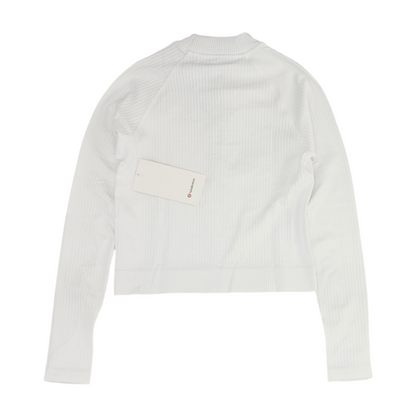 White Striped 1/4 Zip Pullover