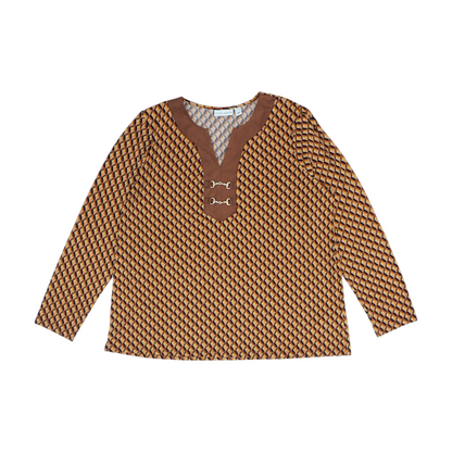 Tan Geometric Blouse