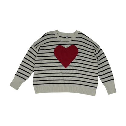 White Striped Pullover Sweater