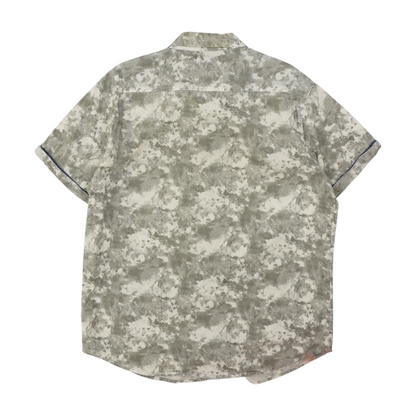 Gray Tie-Dye Short Sleeve Button Down