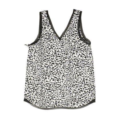 Black Graphic Sleeveless Blouse