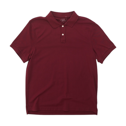Maroon Solid Short Sleeve Polo