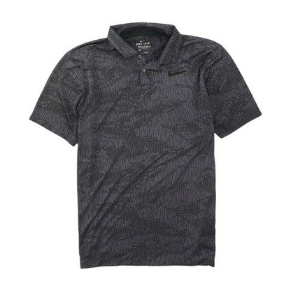 Charcoal Print Short Sleeve Polo