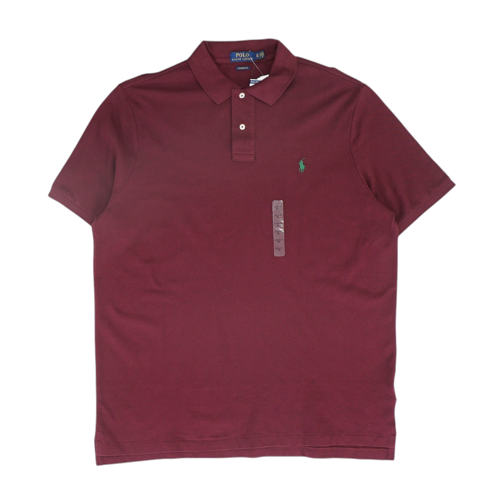 Maroon Solid Short Sleeve Polo