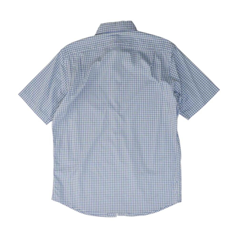 Blue Plaid Short Sleeve Button Down