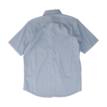 Blue Plaid Short Sleeve Button Down