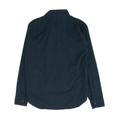 Black Solid Long Sleeve Button Down
