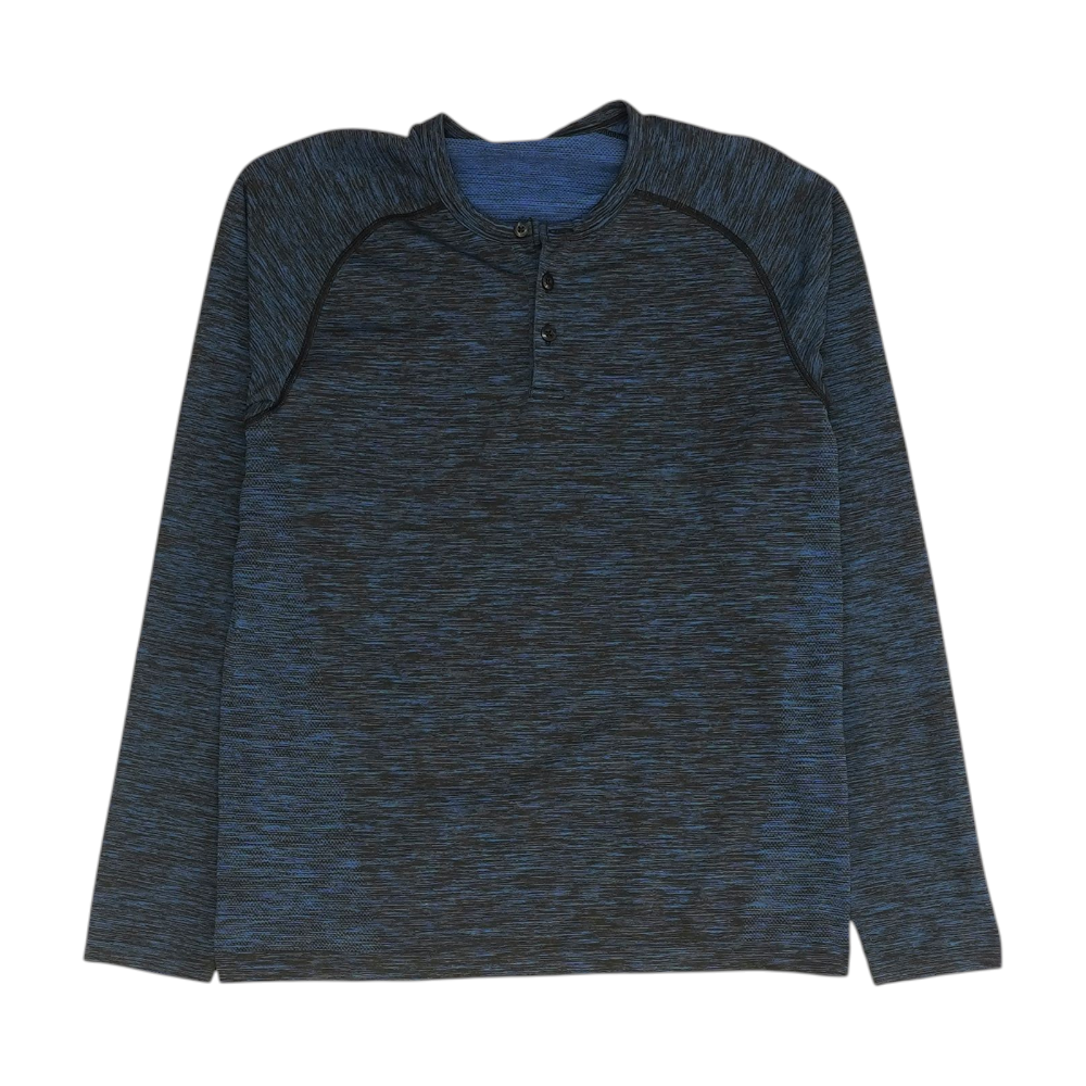 Blue Solid Henley T-Shirt
