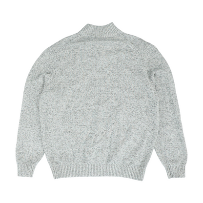 White Solid 1/4 Zip Sweater
