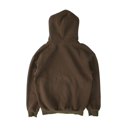 Brown Solid Hoodie Pullover