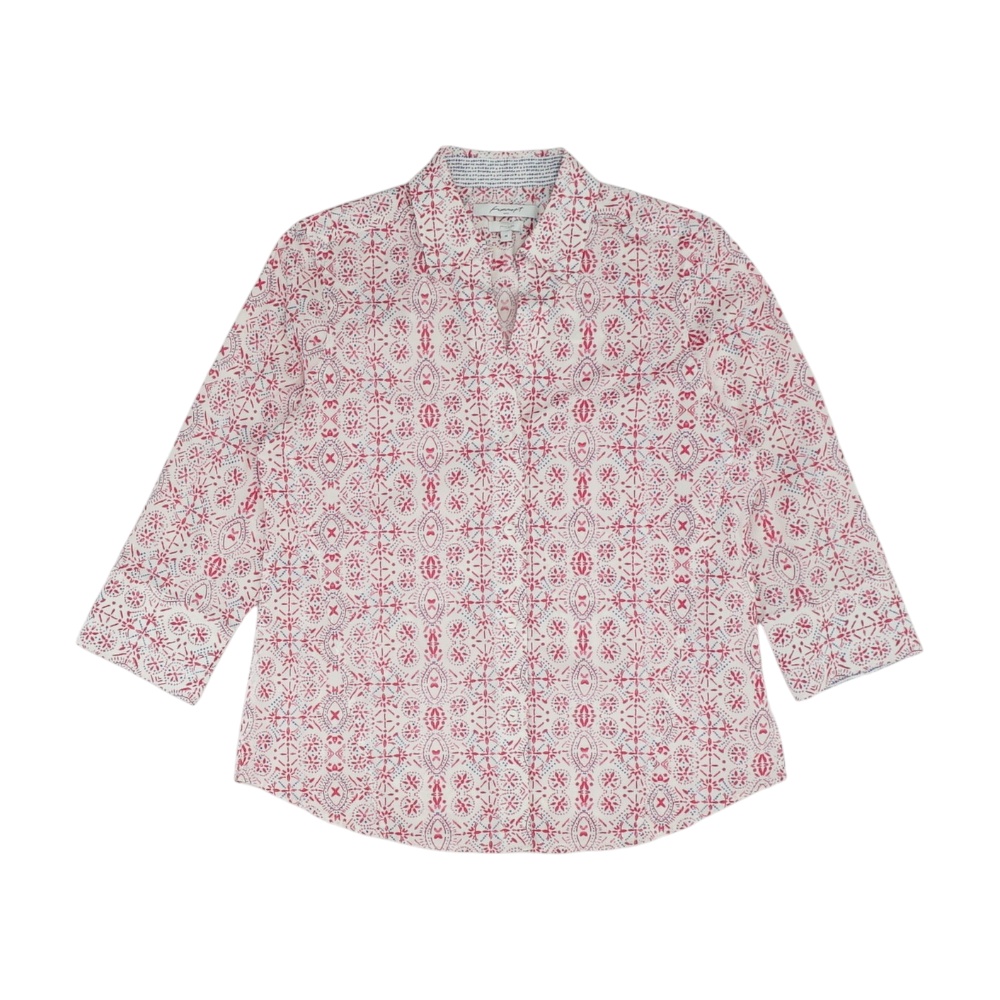 Pink Print Button Down