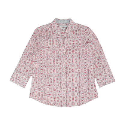 Pink Print Button Down