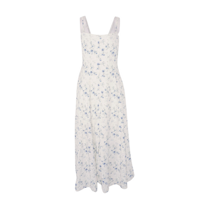 White Floral Midi Dress