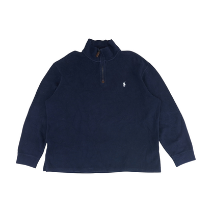 Navy Solid 1/4 Zip Pullover