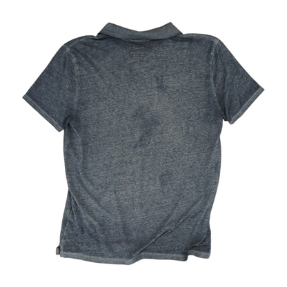 Blue Solid Short Sleeve Polo