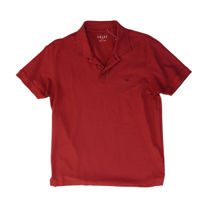Red Solid Short Sleeve Polo