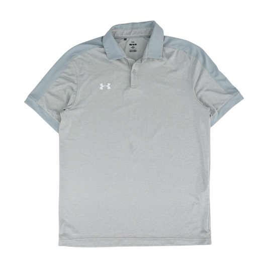 Gray Solid Short Sleeve Polo