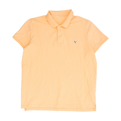 Orange Solid Short Sleeve Polo