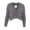 Gray Print Cardigan Sweater