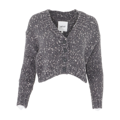 Gray Print Cardigan Sweater