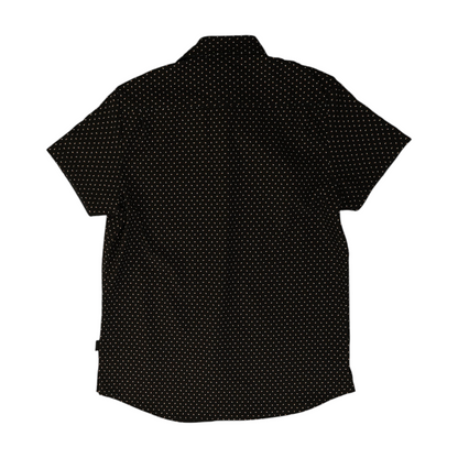 Black Geometric Short Sleeve Button Down