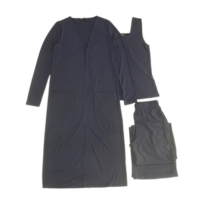 Navy Solid Pant Set