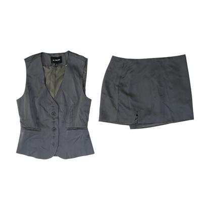 Gray Solid Short Set