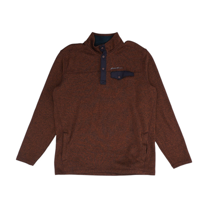Brown Tall Solid 1/4 Zip Pullover