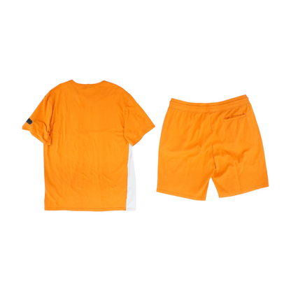 Orange Color Block Short Set