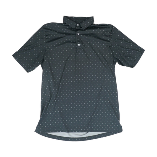 Black Print Short Sleeve Polo