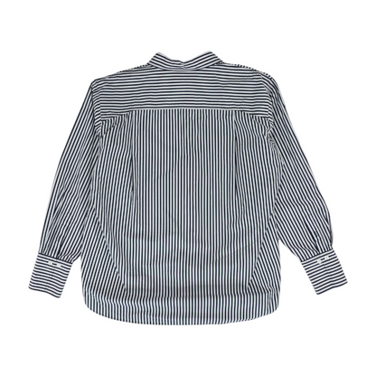 Navy Striped Button Down