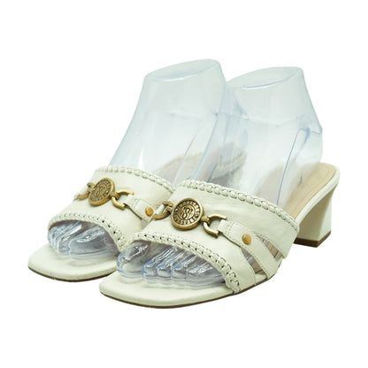 Ivory Block Heel Sandals