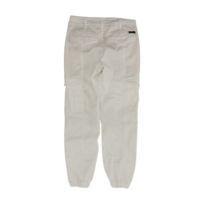 White Solid Cargo Pants