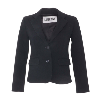 Black Paint Travel Learn Crystal Short Blazer