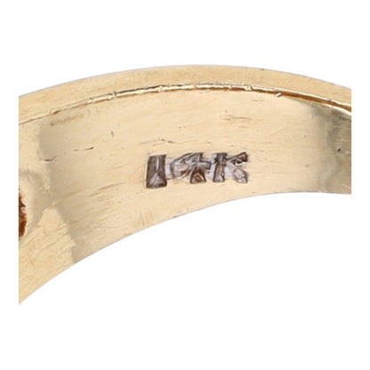14K Two-Tone Gold Brown Stone Fashion Ring