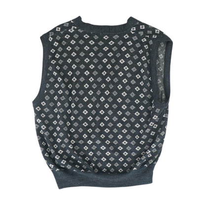 Gray Abstract Vest Sweater