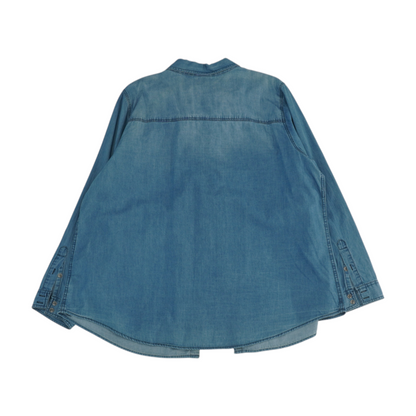 Blue Plus Size Button Down