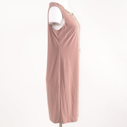 Brown Solid Midi Dress