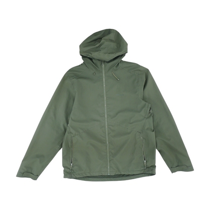 Green Solid Rain Jacket