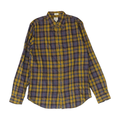 Brown Tall Plaid Long Sleeve Button Down