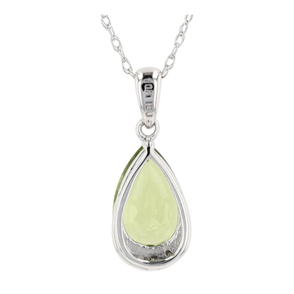1 1/4 ctw 10K White Gold Peridot Pendant Necklace