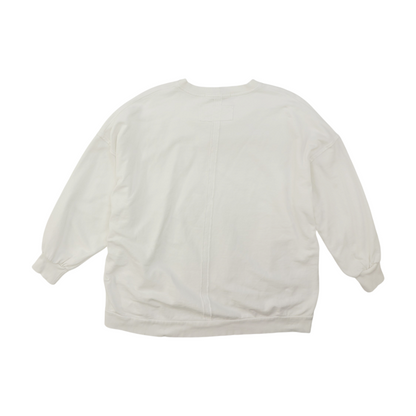 White Solid Sweatshirt Pullover